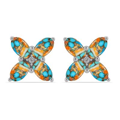 BUY NATURAL OYSTER TURQUOISE STERLING SILVER EARRINGS 